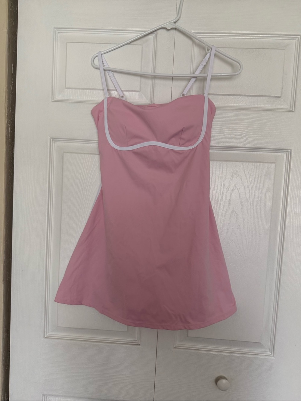 Women's Pink Camisole Slip Dress with Contrast Trim